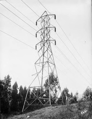 110 kv Transmission Line Towers from San Francisquito Canyon Power Plant No. 1