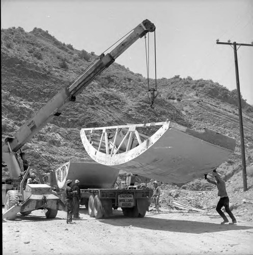 Construction progress on surge chamber at Castaic