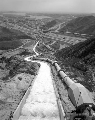 Second Los Angeles Aqueduct Cascades water test - looking south