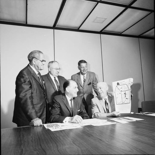 Socrater award to S. L. Friedman - left to right: N. Freedman, E. L. Kanouse, F. Palmeri, E. Edelskin and S. L. Freidman