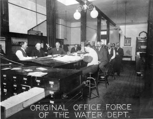 Original office staff of the Water Department