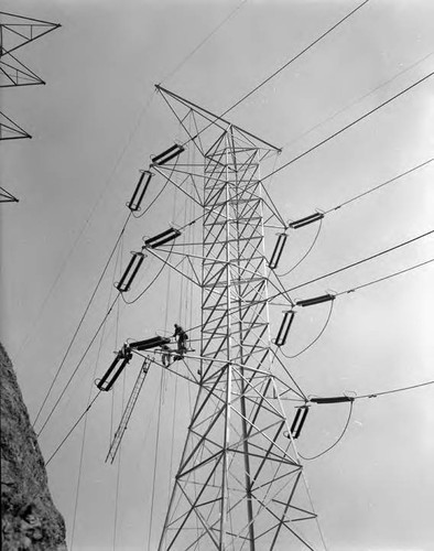 Tower line construction on the Boulder line