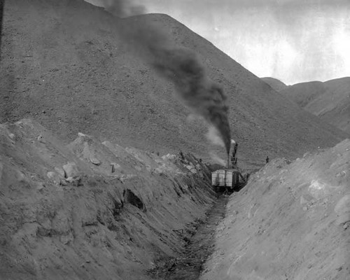 Steam shovel at work