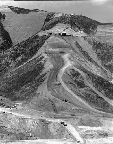 Construction progress to surge chamber and power plant area at Castaic Reservoir