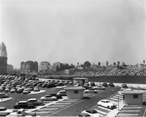 View of Bunker Hill and portion of Los Angeles civic center