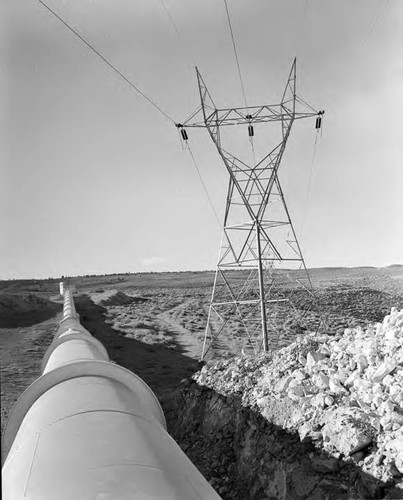 Penstock and tower line from the Gorge project