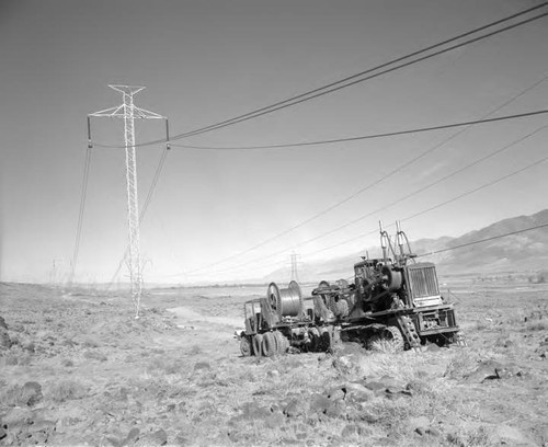 Equipment used to string cable on the intertie line