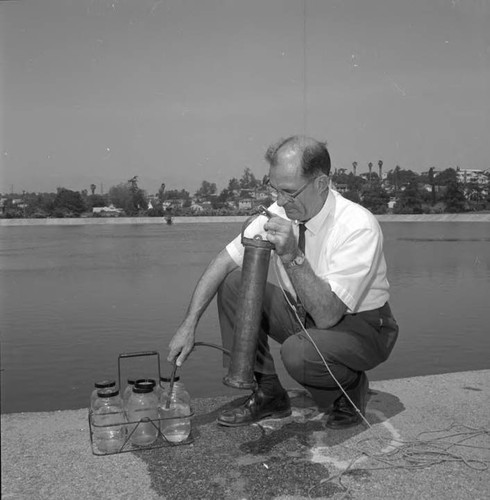 Water sampling at Silver Lake