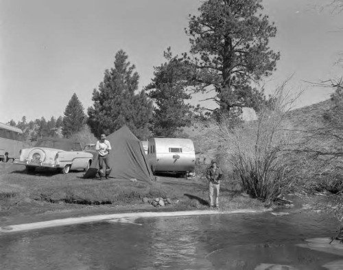 Camping and fishing along streams in Owens Valley