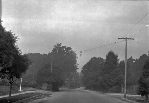 Overhead street light on Landa Street