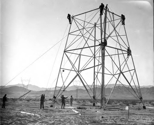 Tower line construction on the Boulder line