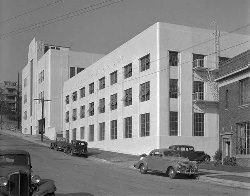 New garage and office buildings occupied by parts of three divisions