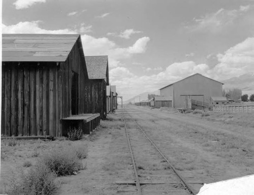 The narrow gage railroad station at Laws, California