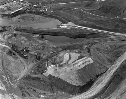 Air view of storm damage to Castaic Project