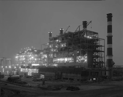 Night view of Valley steam plant construction