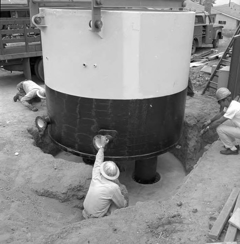 Portable pumping plant installation at 11805 Pierce Street, Pacoima, California