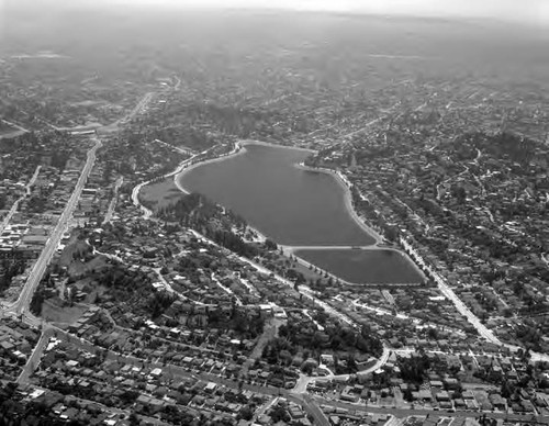 Air view of Silver Lake Reservoir