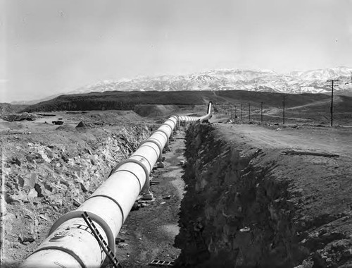 Penstock and tower line from the Gorge project