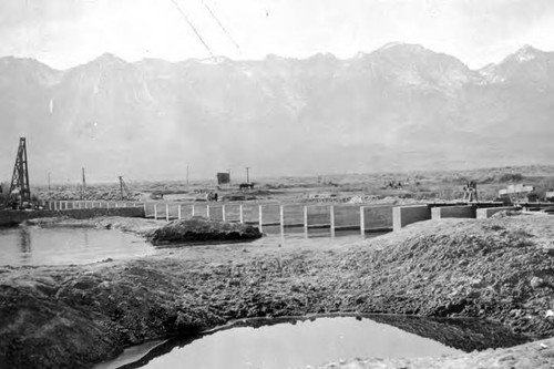 Overall view of diversion weir on Owens River