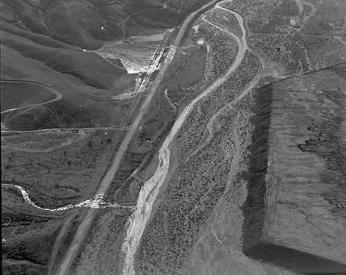 Air view of storm damage to the Castaic project