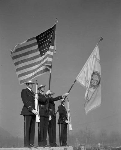 Civil defense activities - aqueduct post color guard