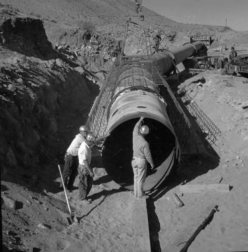 Second Los Angeles Aqueduct construction at 9-mile Canyon