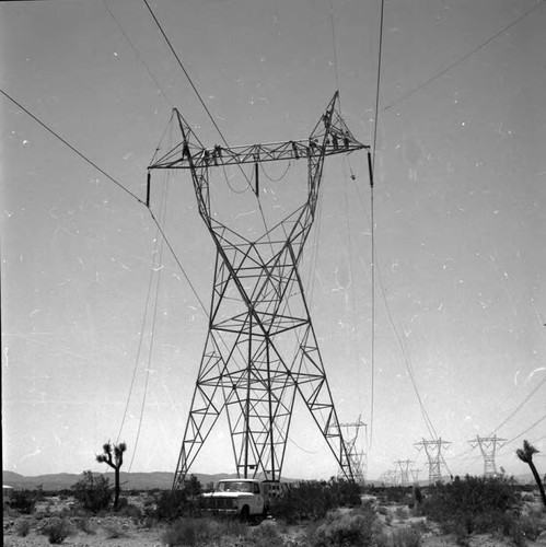 Transmission towers and lines at Victorville