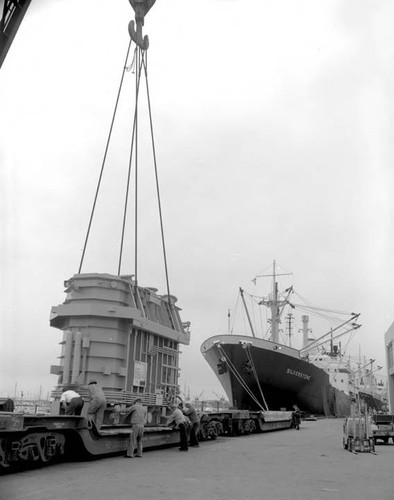 French transformers arriving at Long Beach for receiving station E and receiving station S