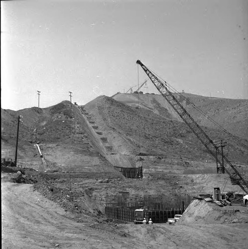 Construction progress on the penstock area at Castaic