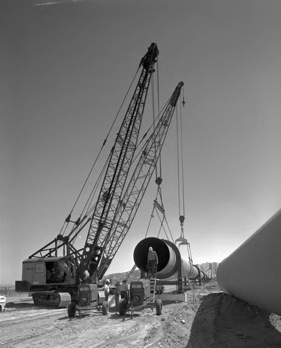 Construction on the second Los Angeles Aqueduct south of Haiwee Reservoir