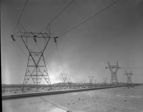 Transmission lines crossing desert