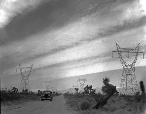 Transmission lines crossing the desert