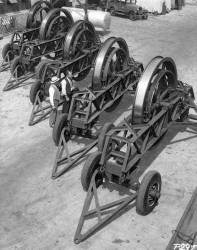 Cable pulling equipment used on the Boulder line