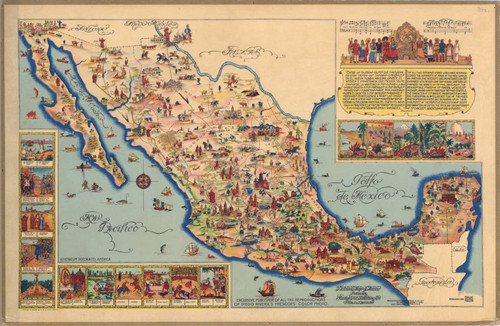 Pictorial Map of Mexico, 1931