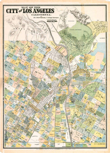 Map of the City of Los Angeles, California, 1884