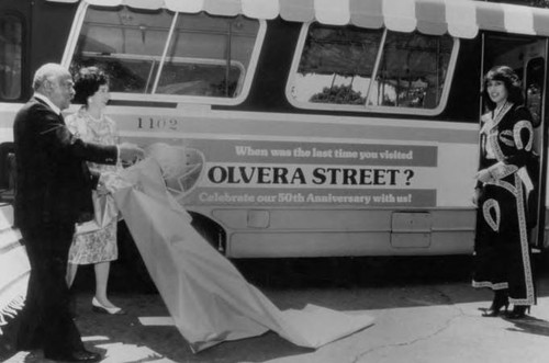 Olvera Street's fiftieth anniversary. L.A. City Councilmember Gilbert Lindsay