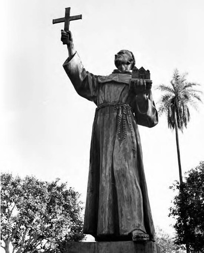 Closeup of Father Serra statue