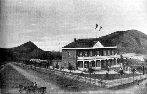 French Hospital, Le Guide Francais p. 50. (First French Hospital) "...On October 4, 1869...the cornerstone was laid." Reproduction of the first entries made March 1, 1860 in the original record book of the French Benevolent Society