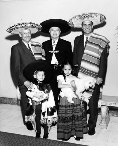 Mario Valadez with Peter Pitchess, Hernando Courtright and two children