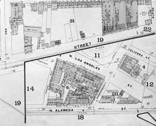 Sanborn map of the El Pueblo area