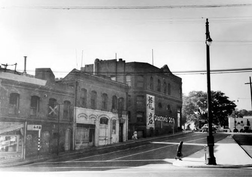 Looking west on Marchessault Street with Plaza in background, photograph taken from Union Station