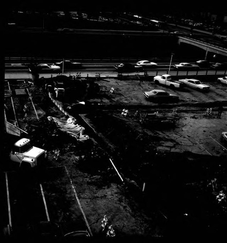 Construction near the Civic Center between Los Angeles Street and Spring Street