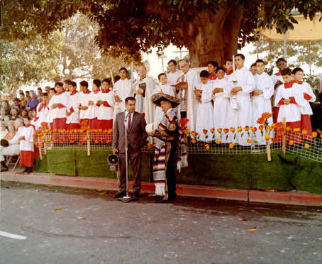 Mario Valadez in front of priest's stand