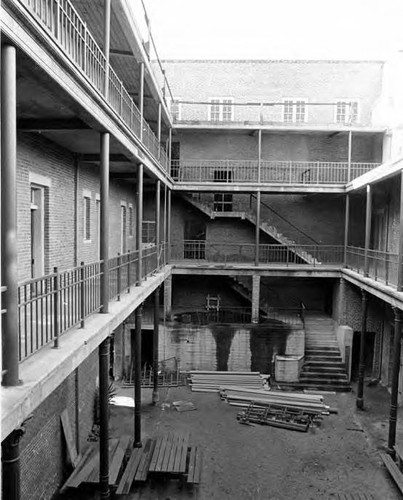 Photograph taken of the interior courtyard of the Pico House