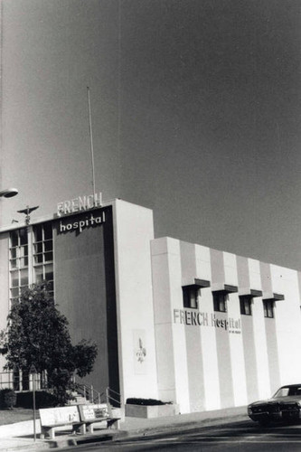 French Hospital, now Pacific Alliance Medical Center, at College and Hill Streets in Chinatown