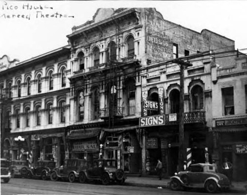 Merced (center), Pico House and Masonic Temple