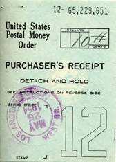 United States Postal Money Order purchaser's receipt