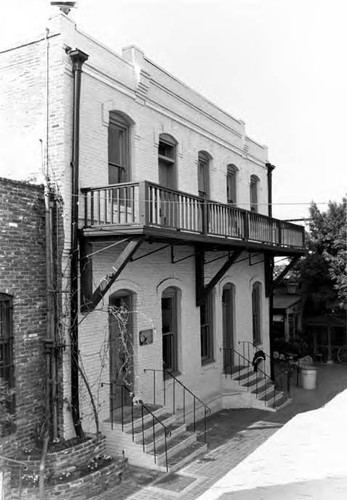 Olvera Street facade of Sepulveda House after restoration