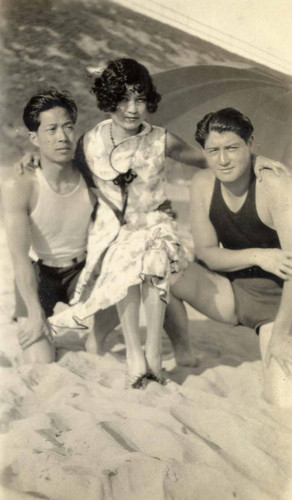 Photo of Phil, Birdie Ching and Jake Siu at a picnic in Long Beach