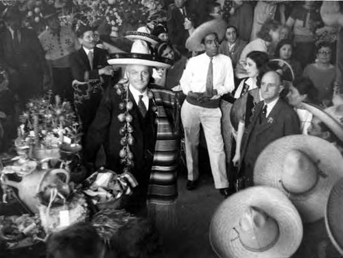 Harry Chandler at birthday party at Olvera Street